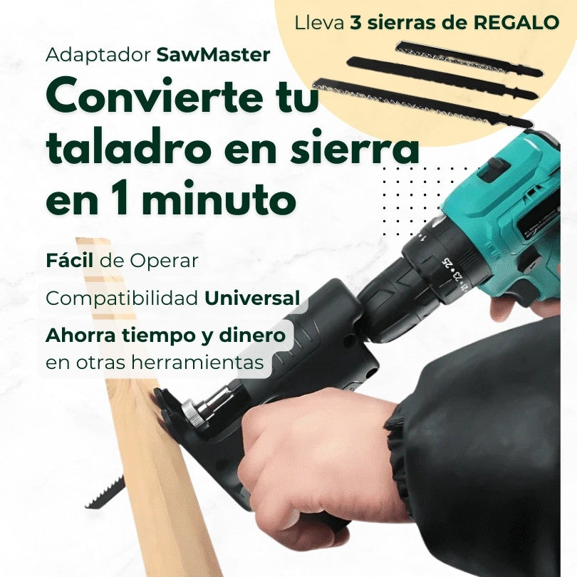 SawMaster™ Adaptador de Sierra para Taladro + 3 Hojas Alemanas de Regalo 🎁