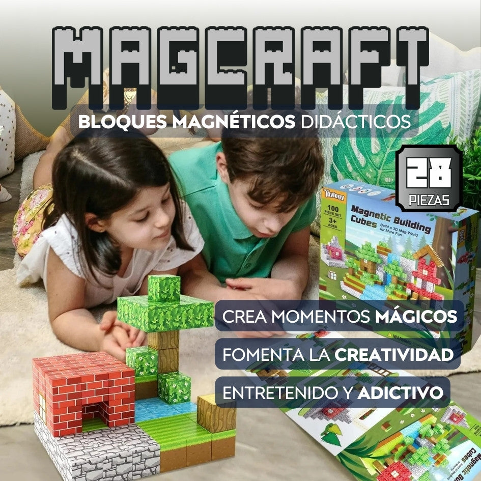 MAGCRAFT Bloques Magnéticos Didácticos 28 piezas