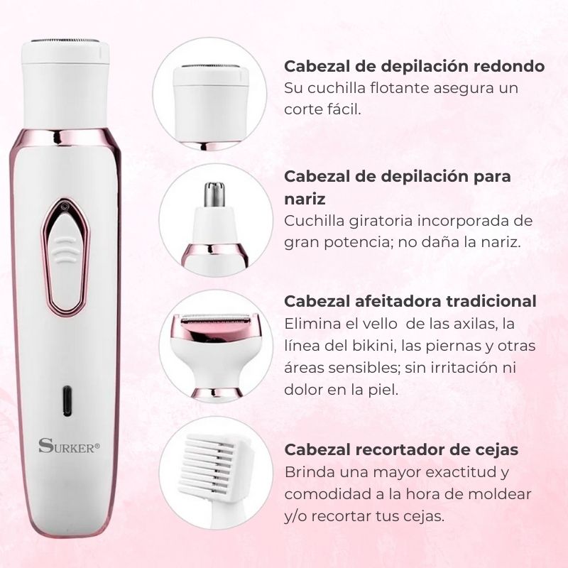 GlamSkin™ Depiladora 4 En 1 Premium