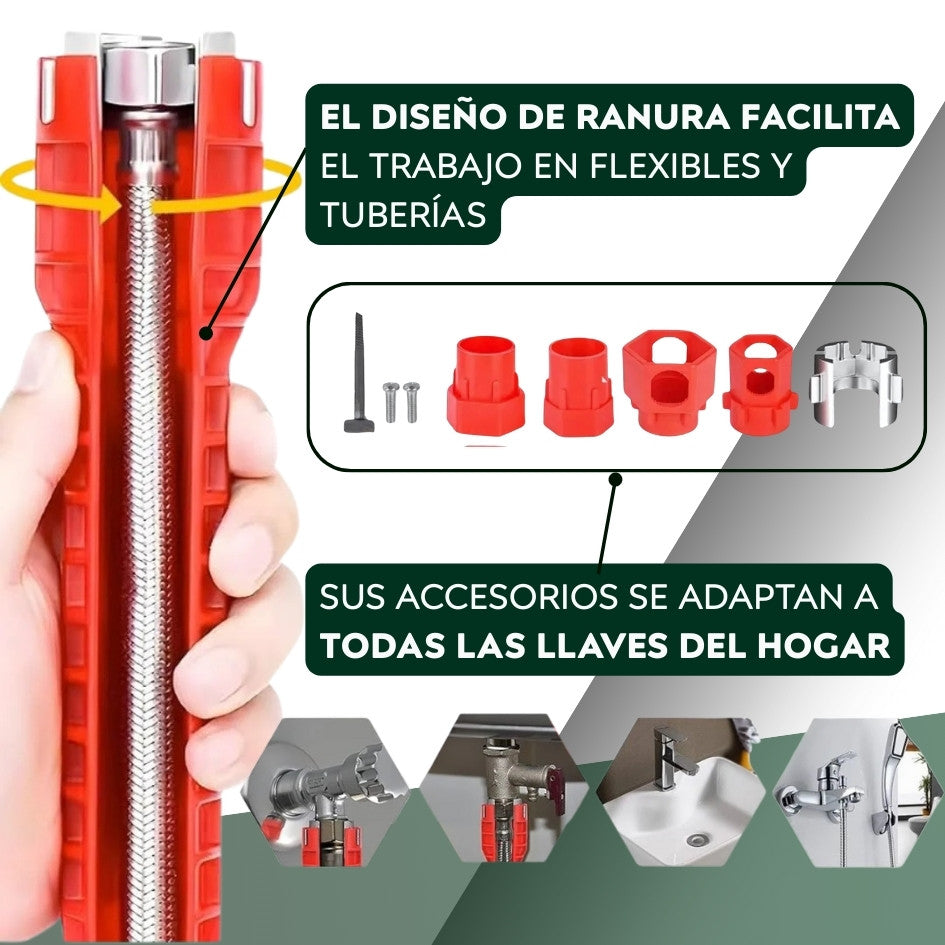 Llave de Gasfitería Multifunción 8 en 1