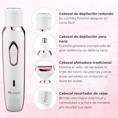 GlamSkin™ Depiladora 4 En 1 Premium