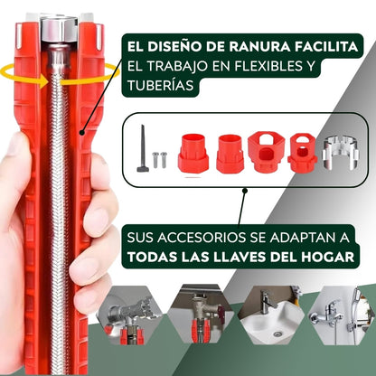 Llave de Gasfitería Multifunción 8 en 1