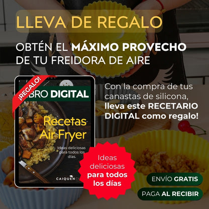 Pack de 6 Canastas de Silicona para Air Fryer + REGALO