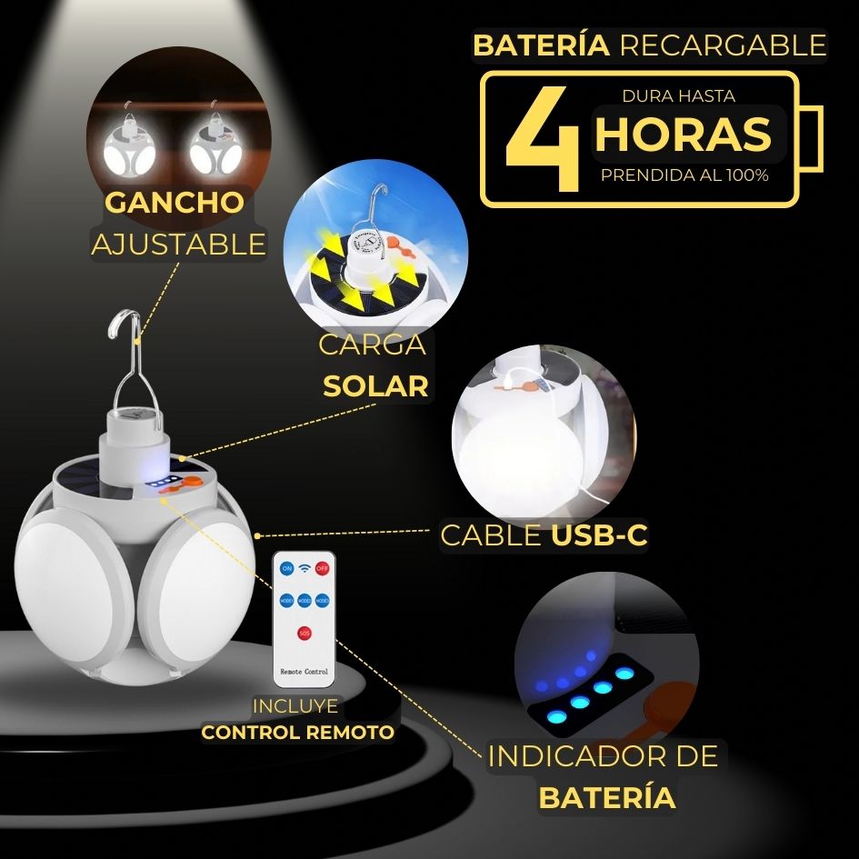 Lámpara Solar Ultra Portátil Plegable