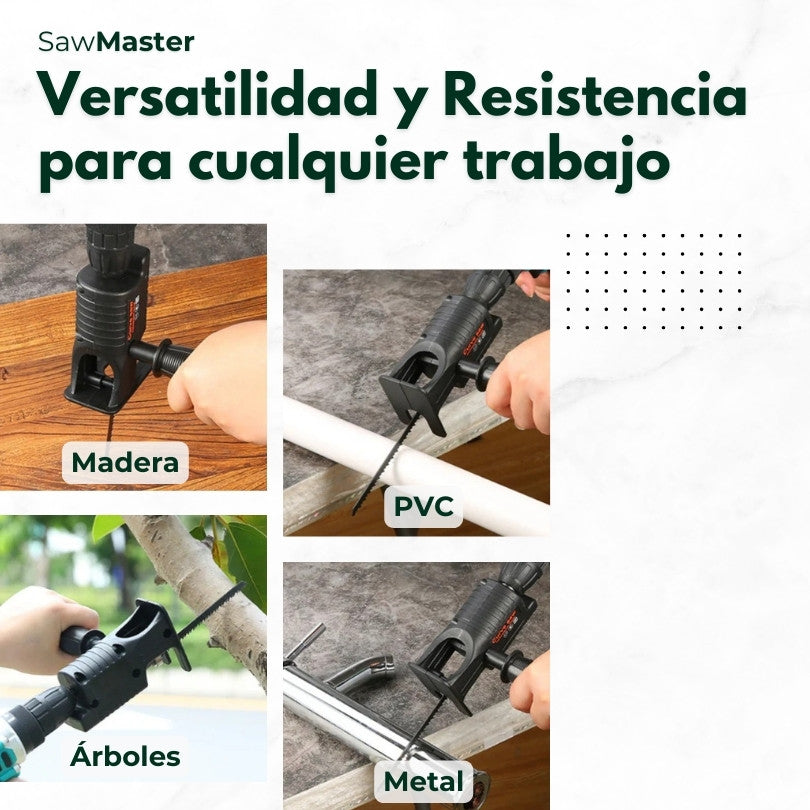 SawMaster™ Adaptador de Sierra para Taladro + 3 Hojas Alemanas de Regalo 🎁