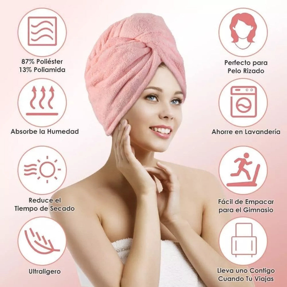 PACK DE 3 Turbantes de Microfibra