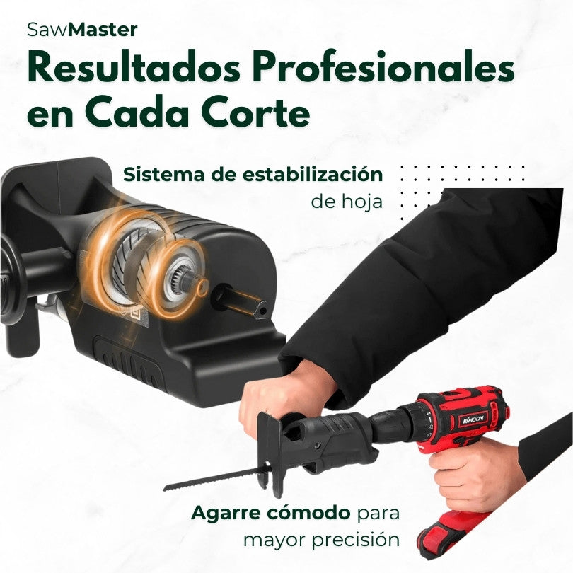 SawMaster™ Adaptador de Sierra para Taladro + 3 Hojas Alemanas de Regalo 🎁