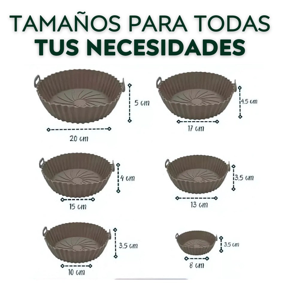 Pack de 6 Canastas de Silicona para Air Fryer + REGALO