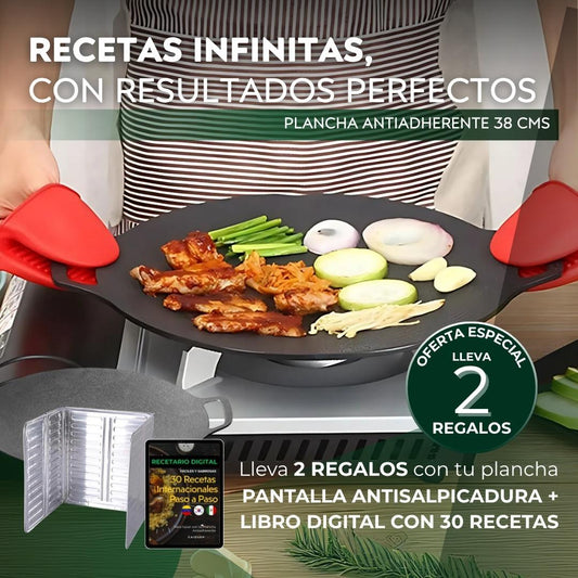 Plancha Antiadherente Premium 38cm + REGALOS