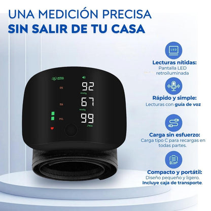 Tensiómetro Digital - Monitorea tu Presión con Precisión en 30 Segundos Sin Usar Pilas